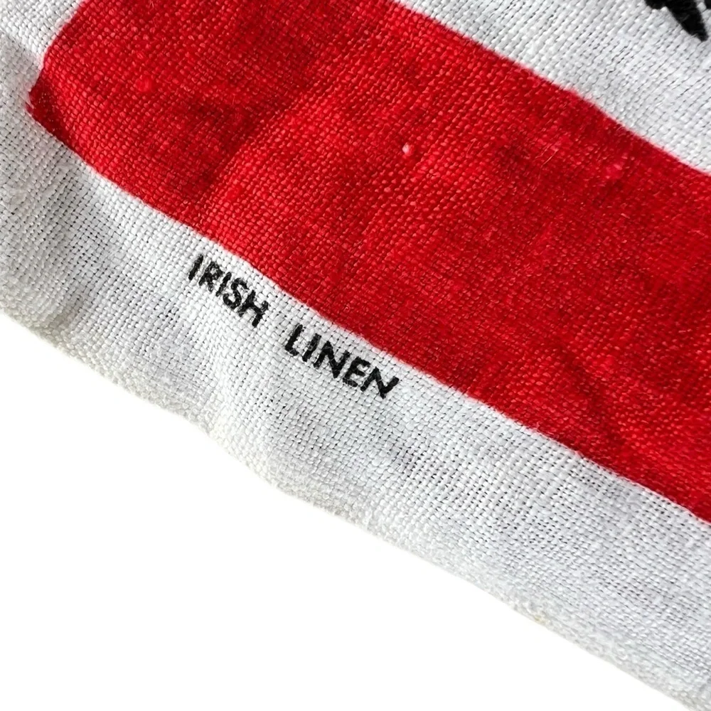 VTG Ulster British Tea Towel Set Irish Linen Beasts Bank Note London People GUC